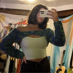 Cozy Blue-Green Knit Shrug